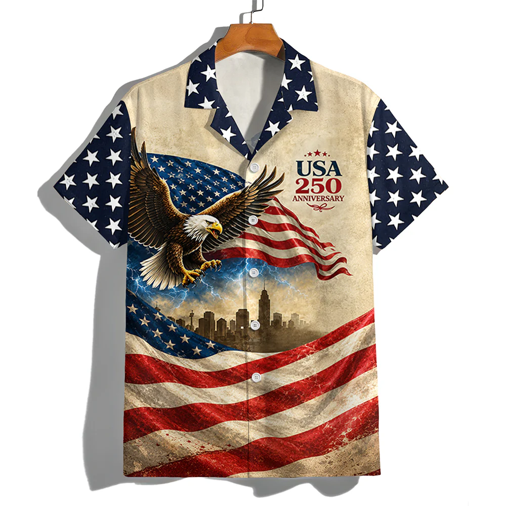USA 250 Anniversary Patriotic Hawaii Shirt HA75 921620 - Image 4