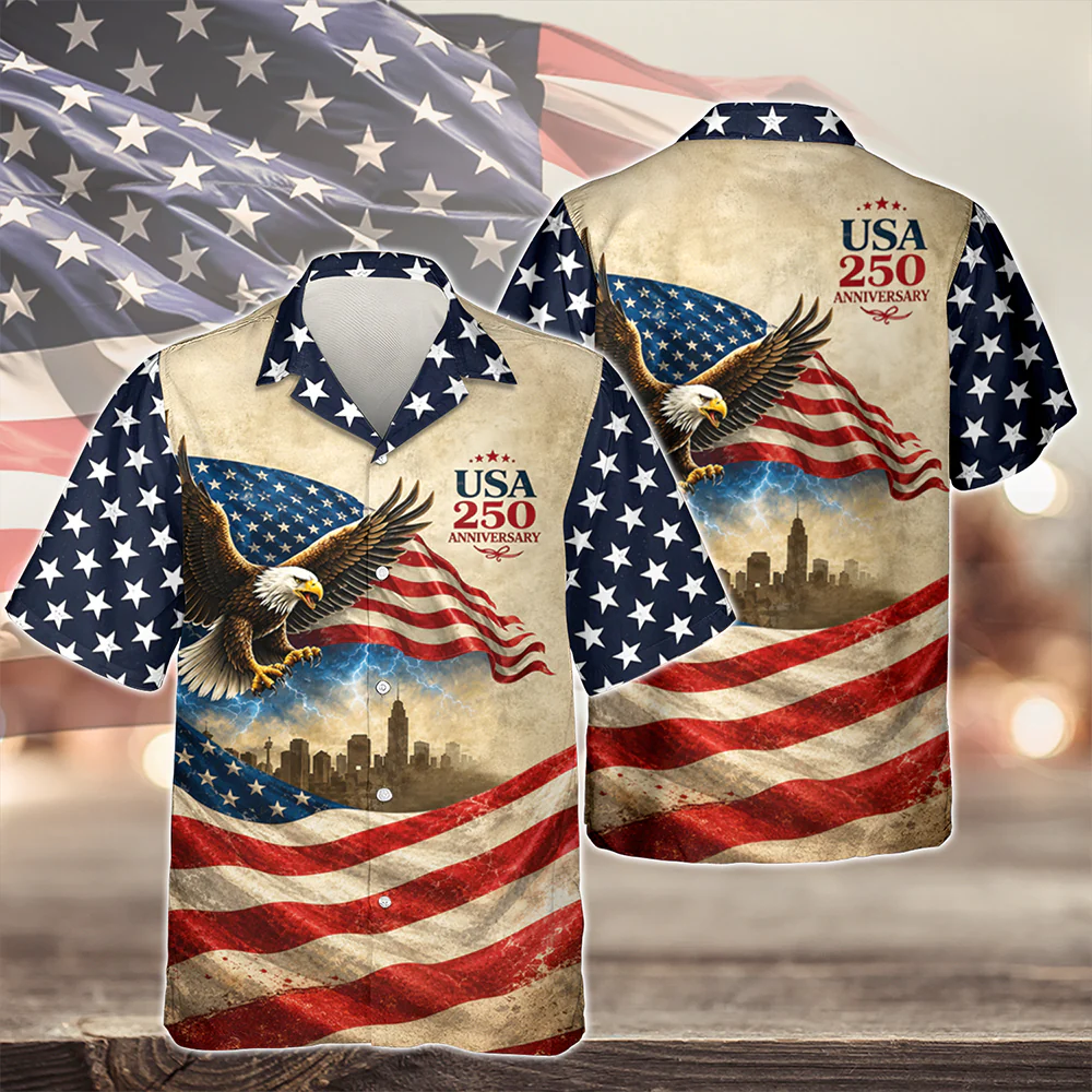 USA 250 Anniversary Patriotic Hawaii Shirt HA75 921620 - Image 5