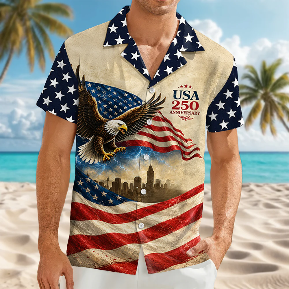 USA 250 Anniversary Patriotic Hawaii Shirt HA75 921620 - Image 7