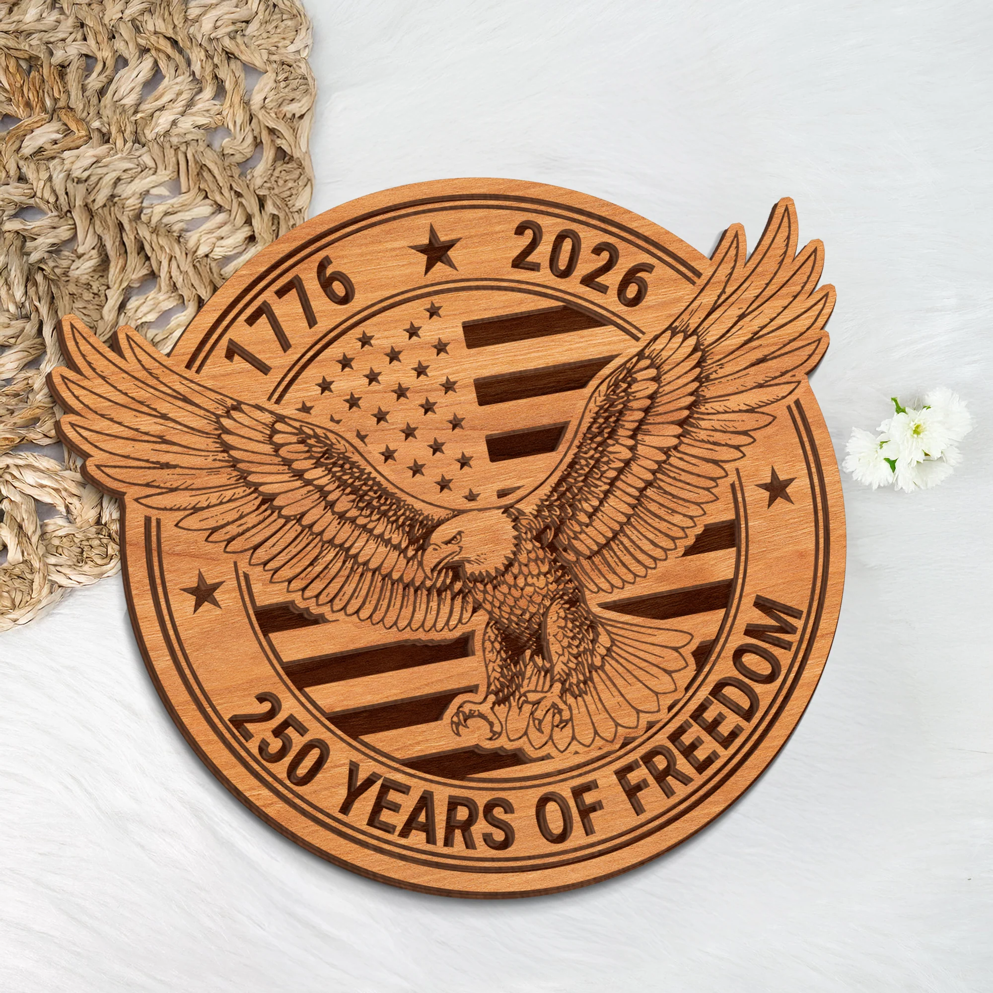 USA 250th Anniversary 1776-2026 Wooden Plaque With Stand HO82 901812 - Image 9