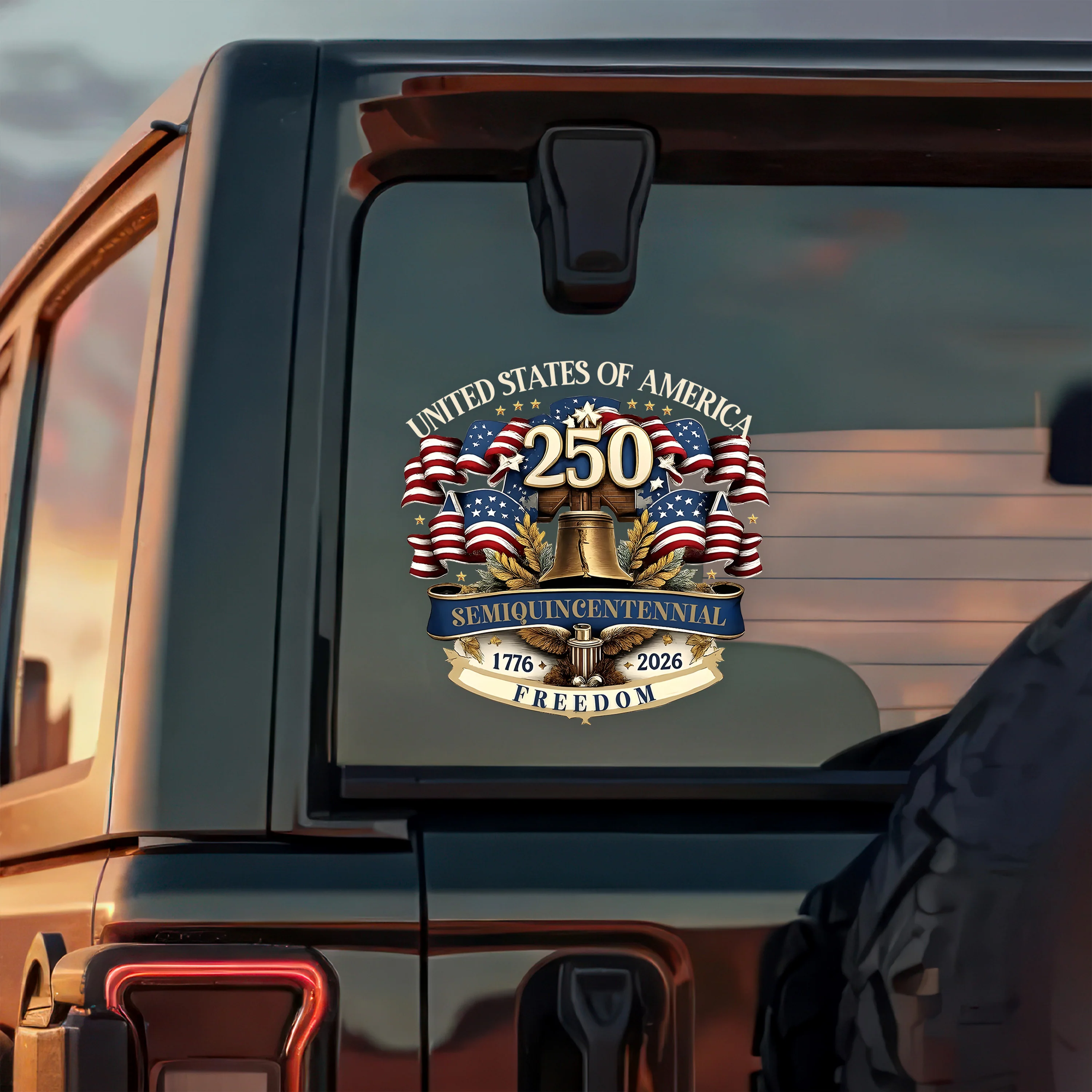 USA 250th Semiquincentennial Car Window Decal Sticker – Freedom 1776–2026 TH10 898525 - Image 3