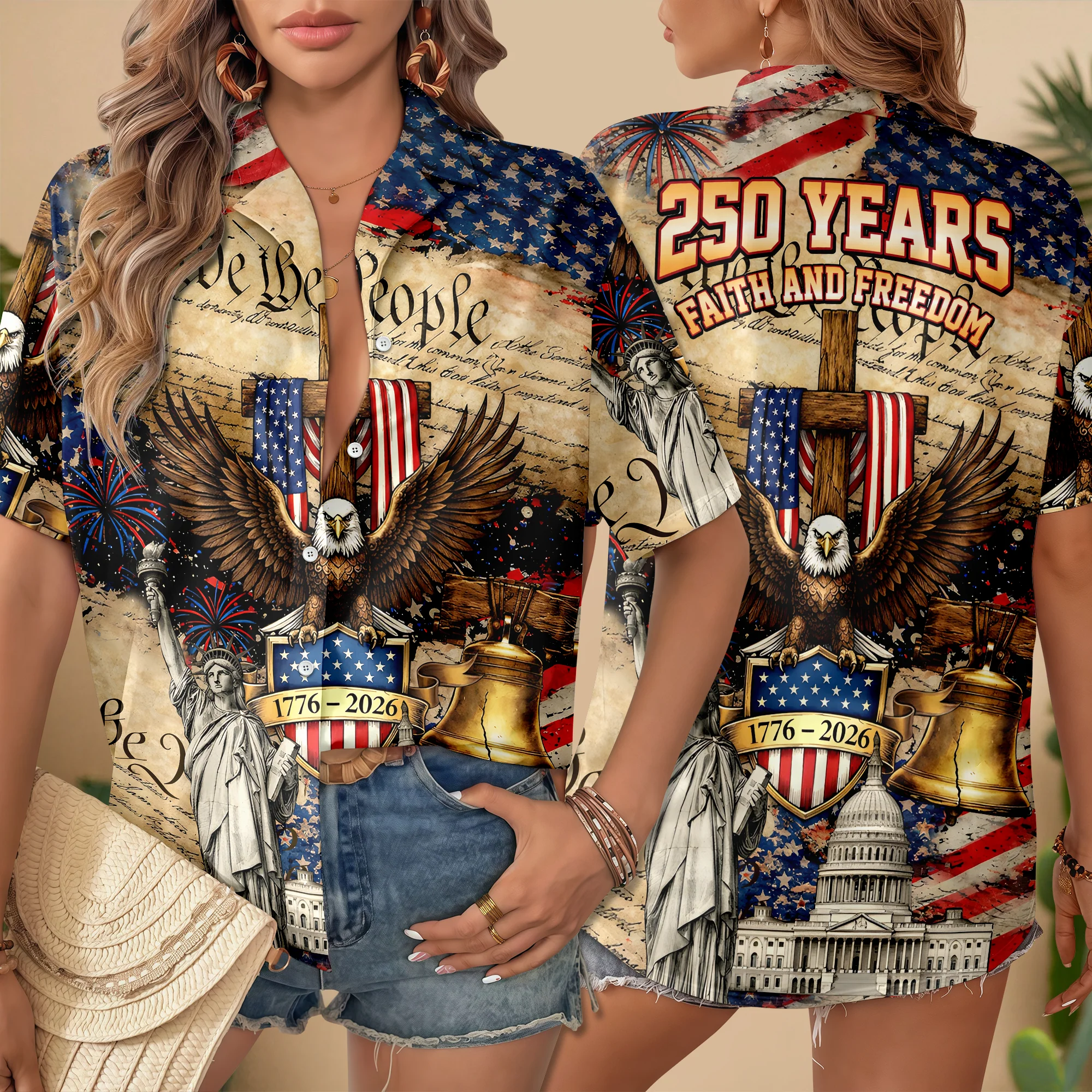 We The People 250 Years Faith and Freedom Hawaiian Shirt CH07 910448 - Image 5