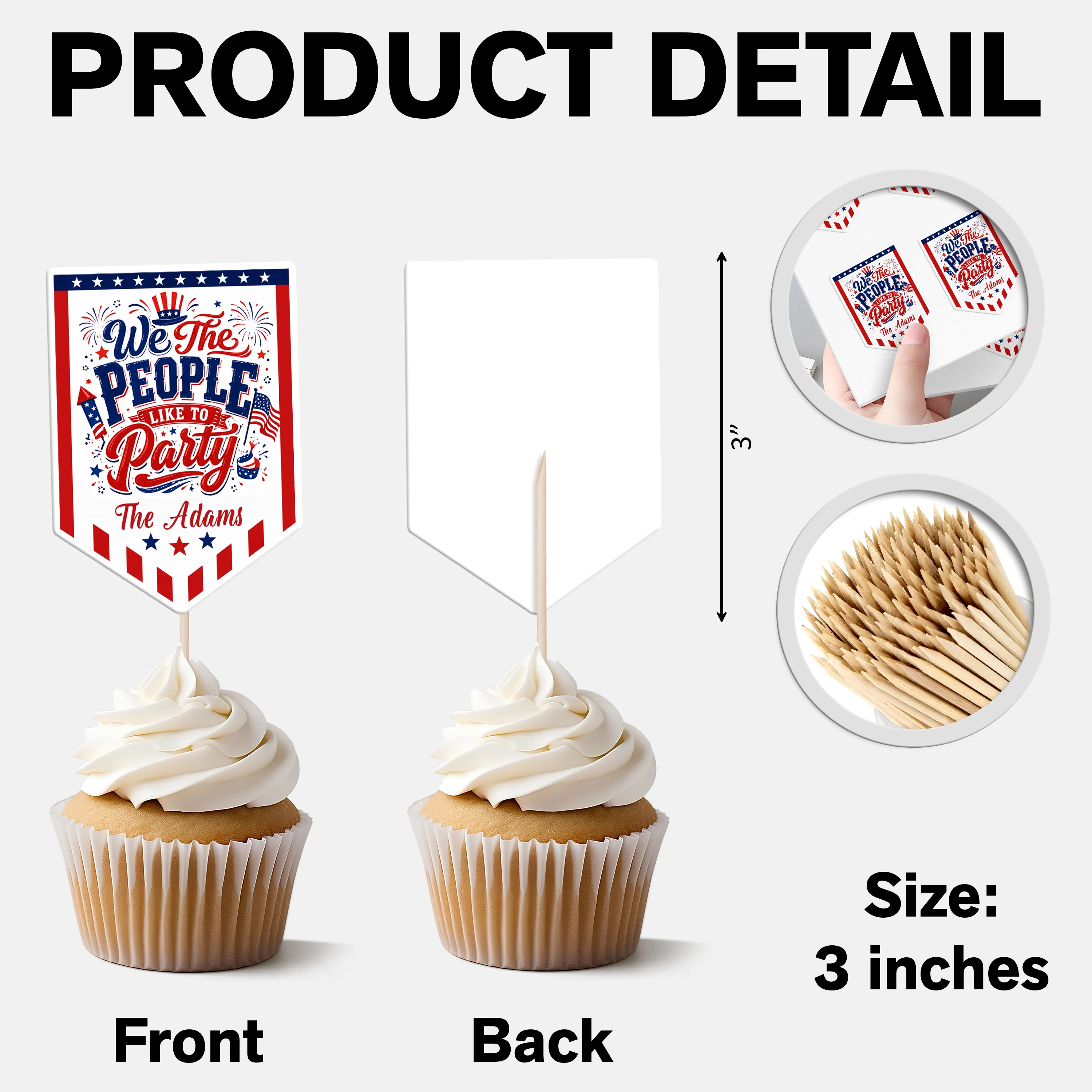 We The People Like To Party 250 Years Of Freedom USA - Personalized Cupcake Toppers HA75 921676 - Image 8