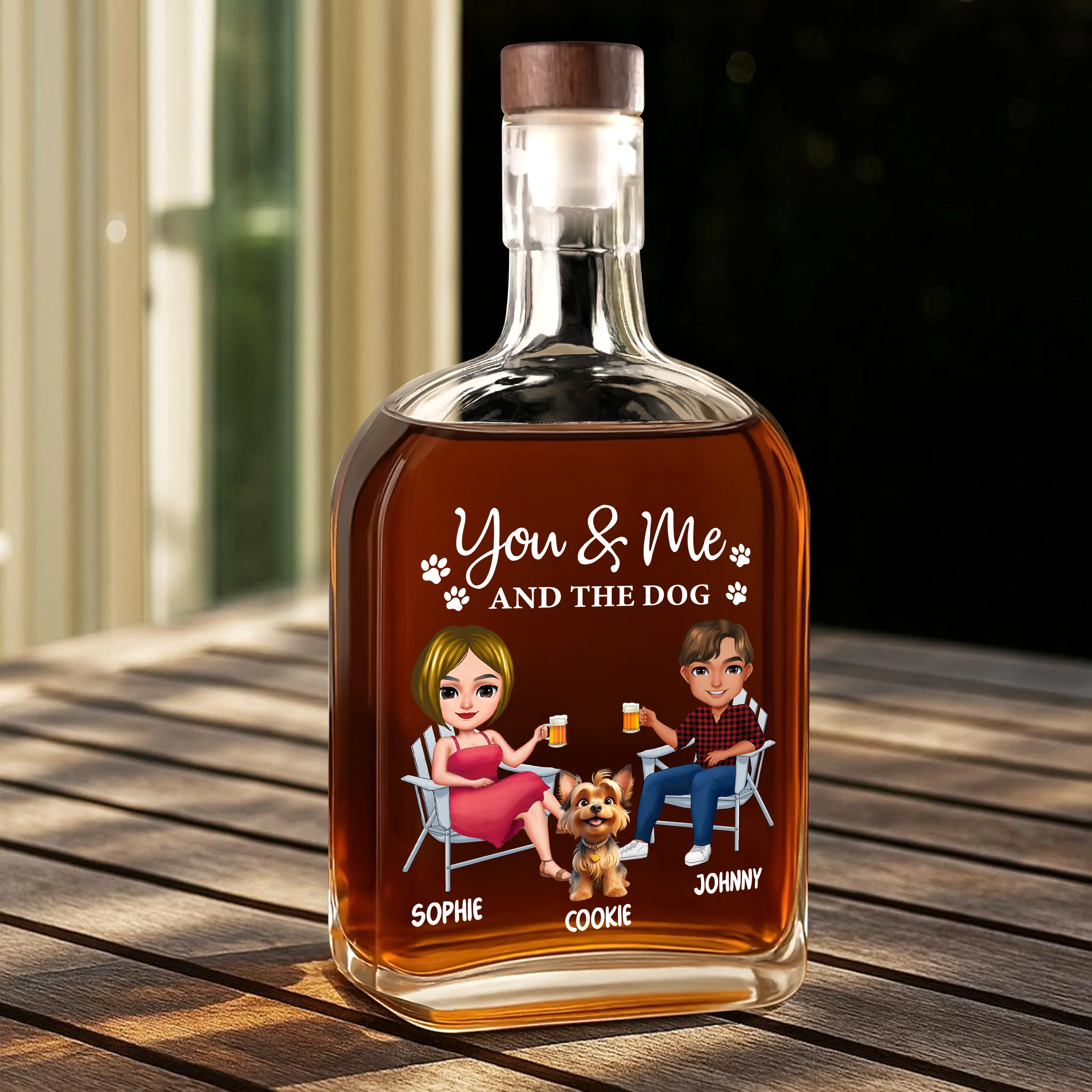 You And Me And The Dogs - Personalized Whiskey Bottle TH10 896893 - Image 5