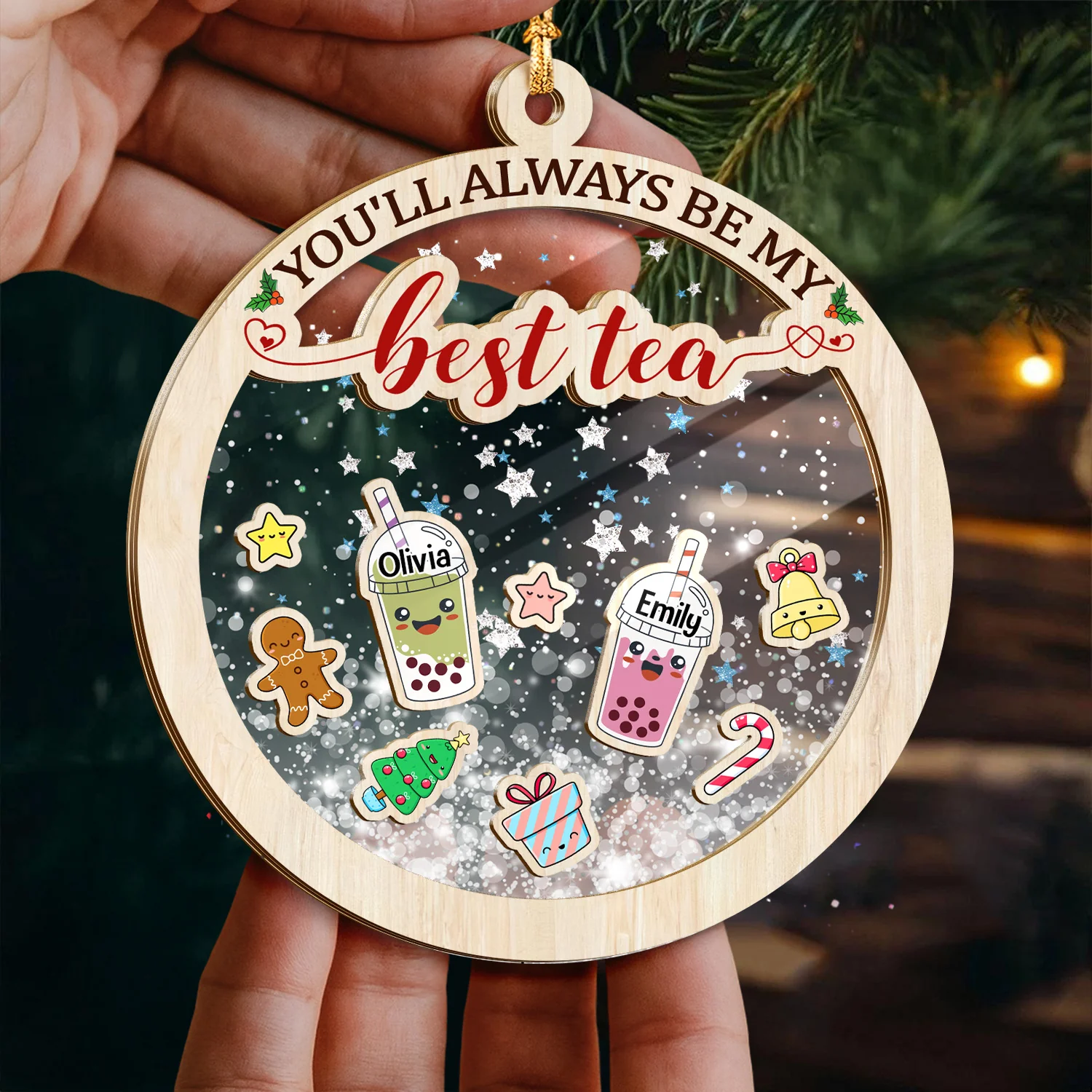 You'll Always Be My Best-Teas Personalized Christmas Shaker Ornament Gift for Besties CH07 899008 - Image 2