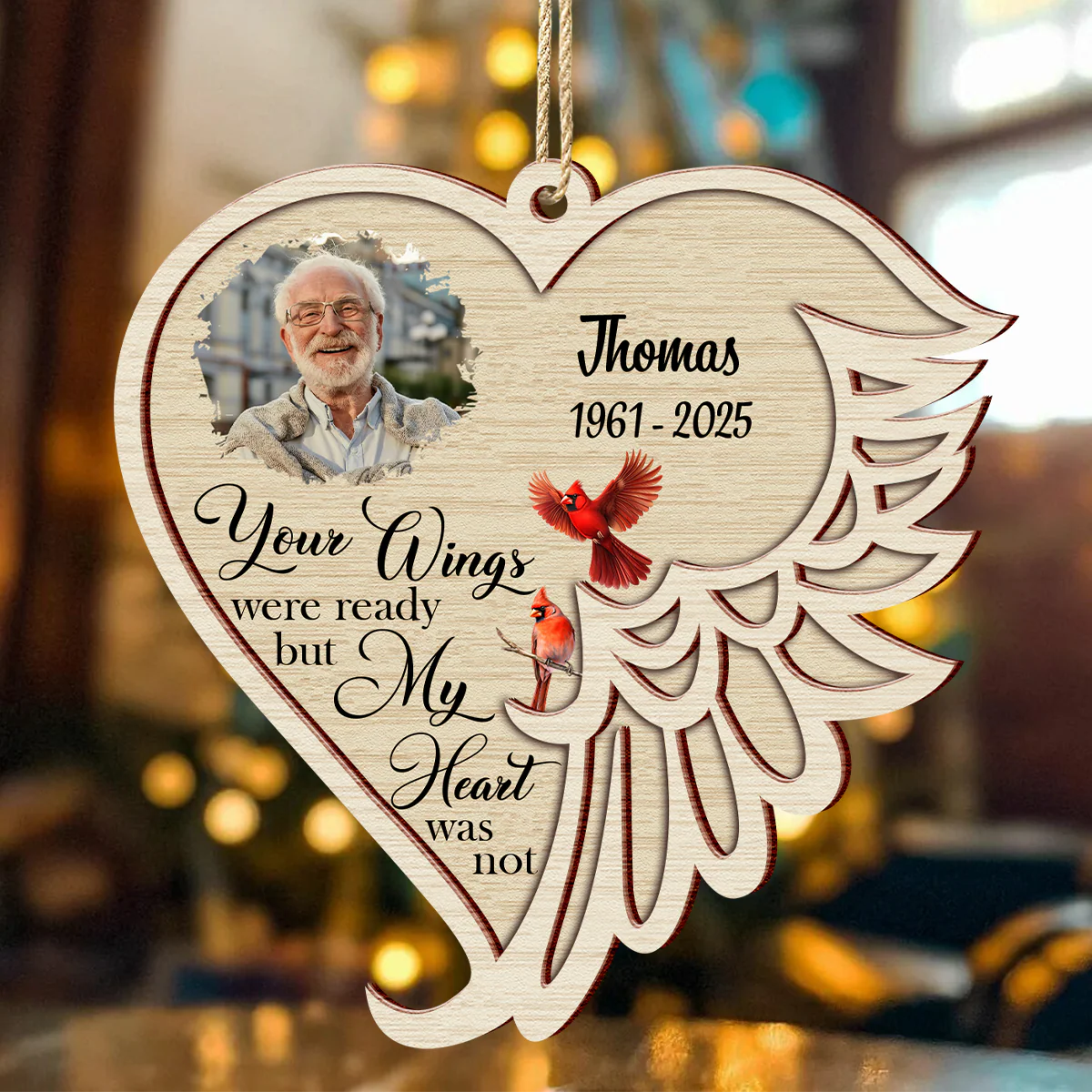 Your Wings Were Ready - Personalized 2 Layers Wooden Ornament Memorial Gift For Family Members LM32 895873 - Image 6