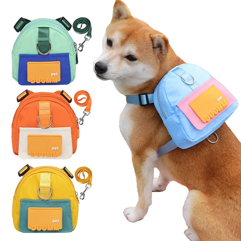 Puppy Backpack With Harness Collar