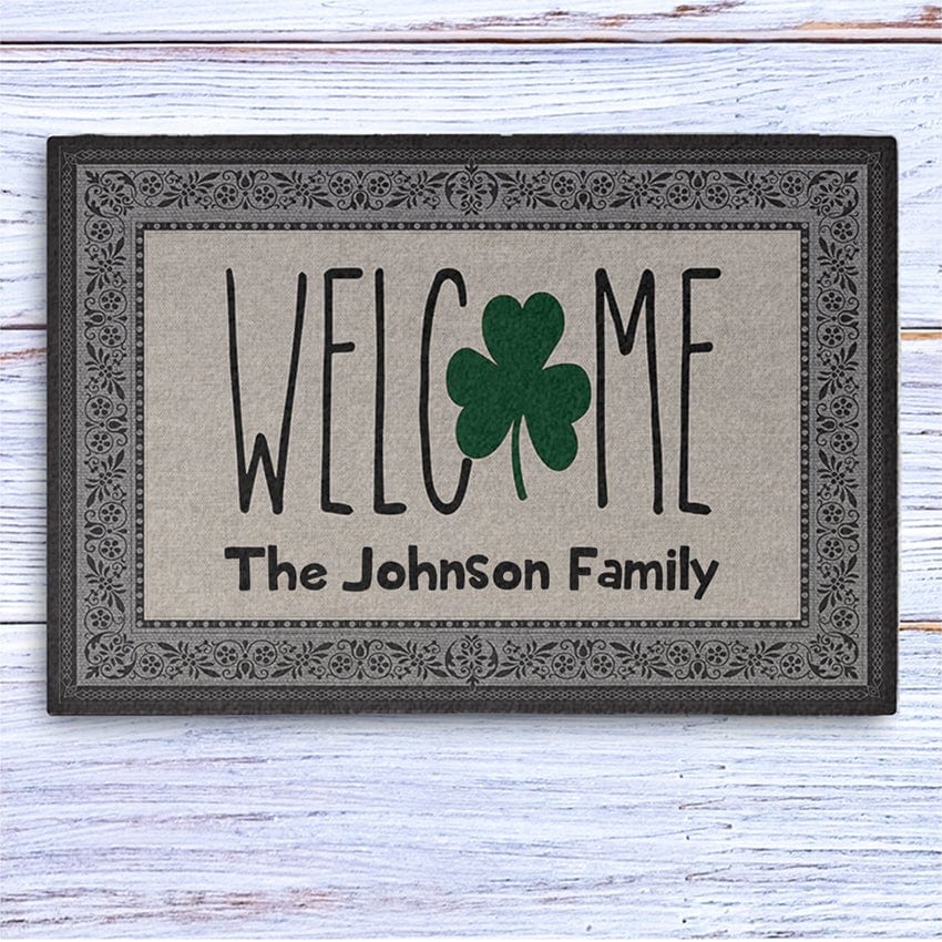Welcome Clover Custom Doormat