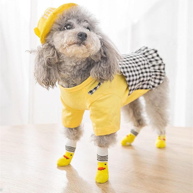 Winter Warm Socks Cute Cartoon Anti Slip Pet Shoes Socks - Image 4