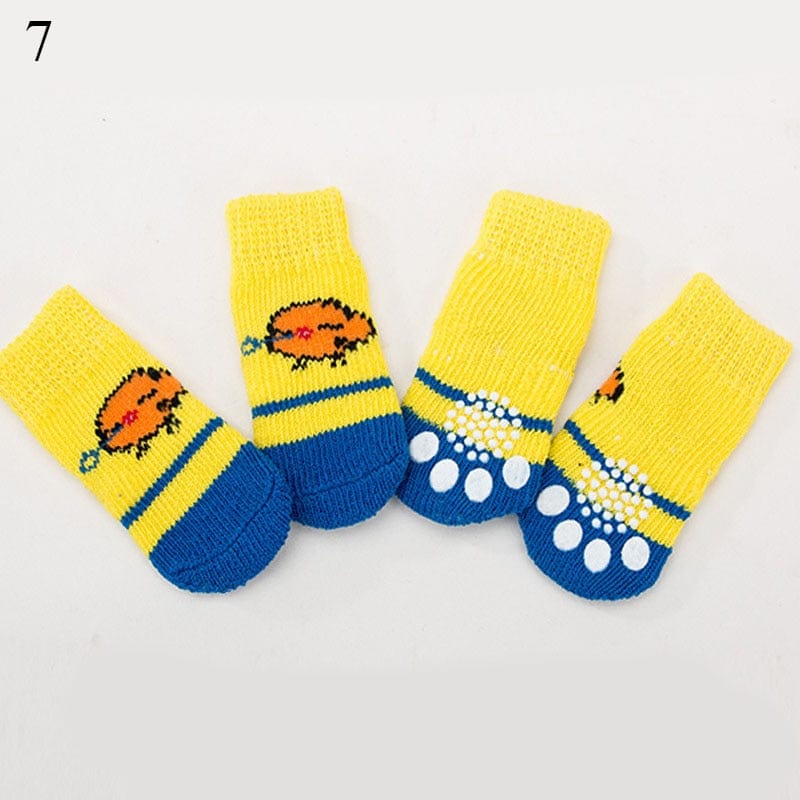 Winter Warm Socks Cute Cartoon Anti Slip Pet Shoes Socks - Image 6