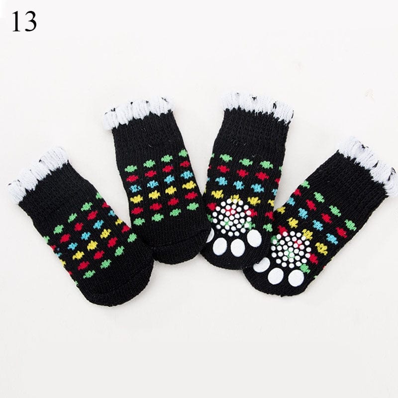 Winter Warm Socks Cute Cartoon Anti Slip Pet Shoes Socks - Image 8