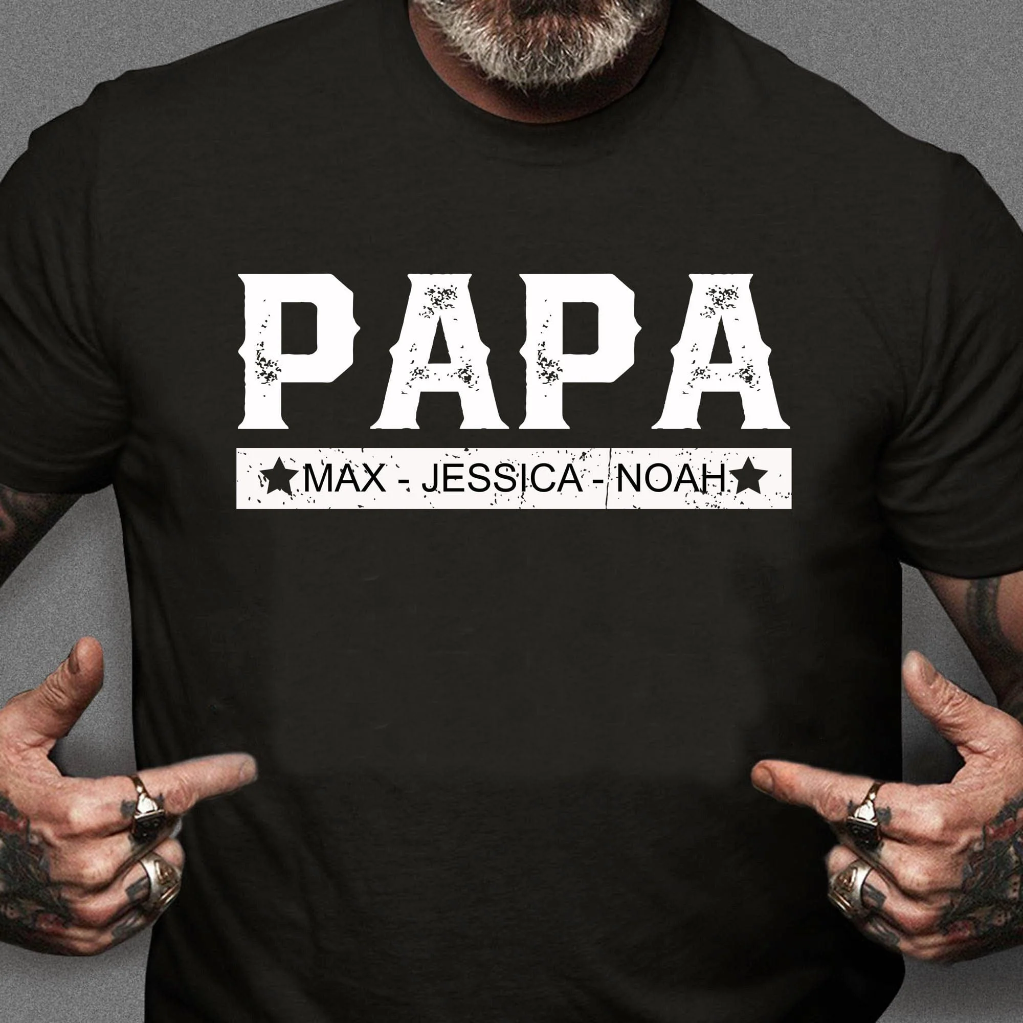 With Kids Names Custom Papa Personalized Custom Father's Day Shirt 890727