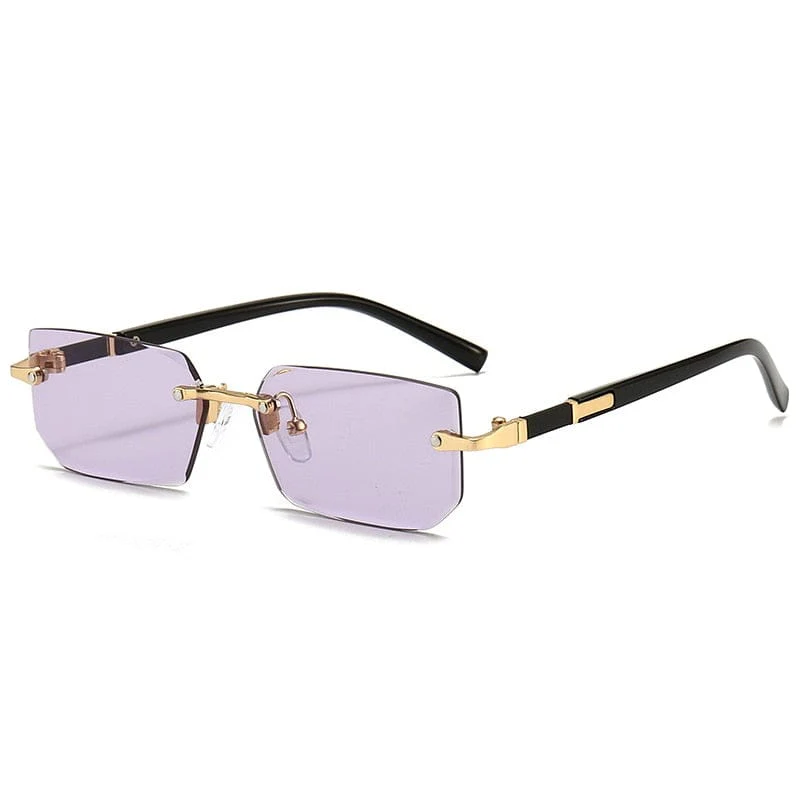Women Men Shades Small Rectangle Sun Glasses - Image 4