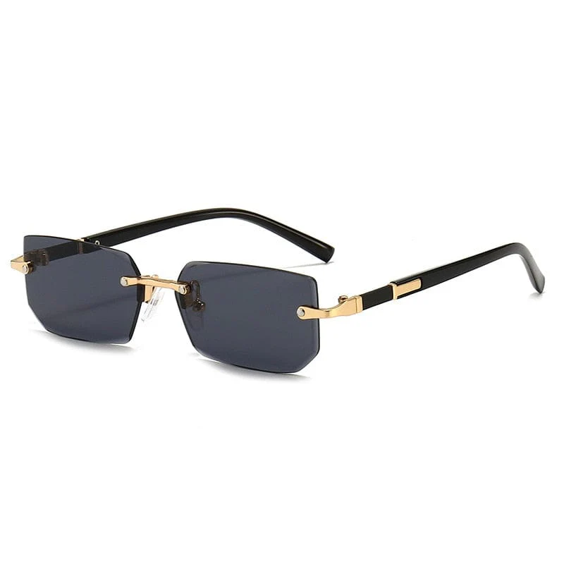 Women Men Shades Small Rectangle Sun Glasses - Image 6