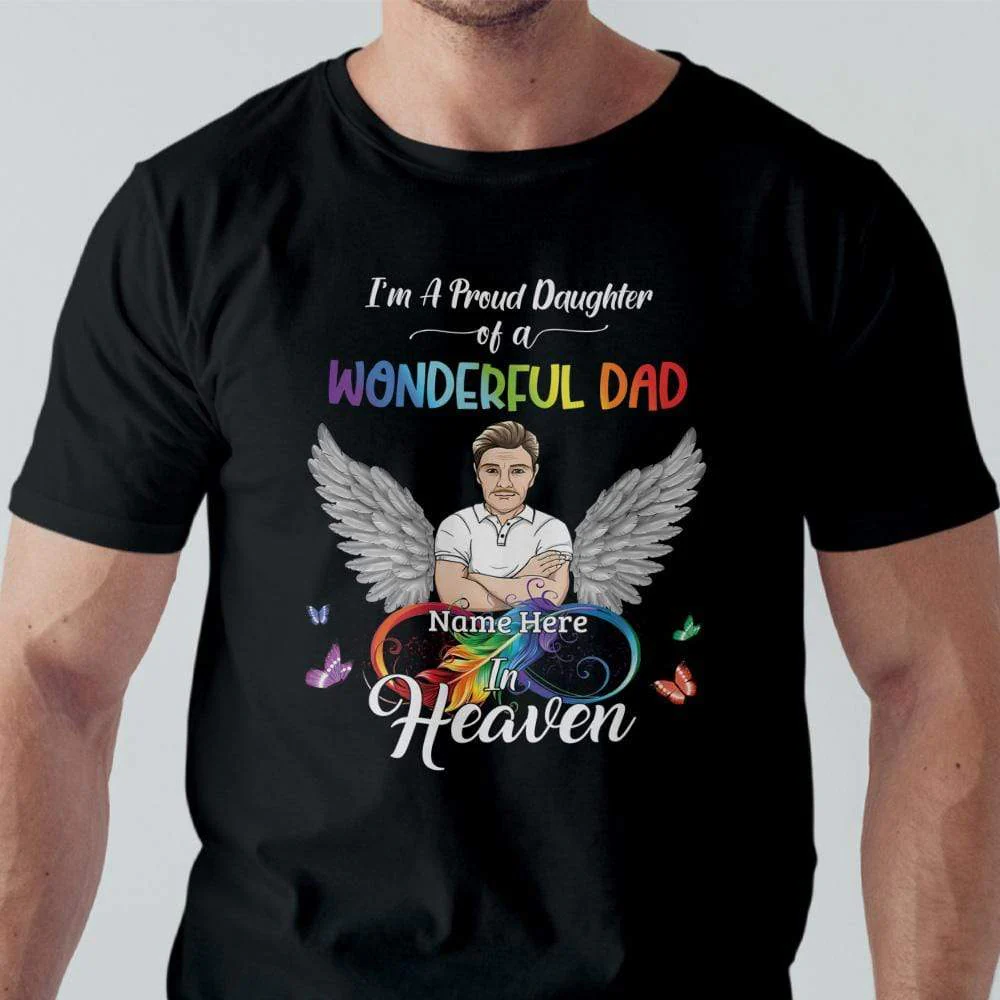 Wonderful Dad In Heaven Memorial Family Shirt - Image 4