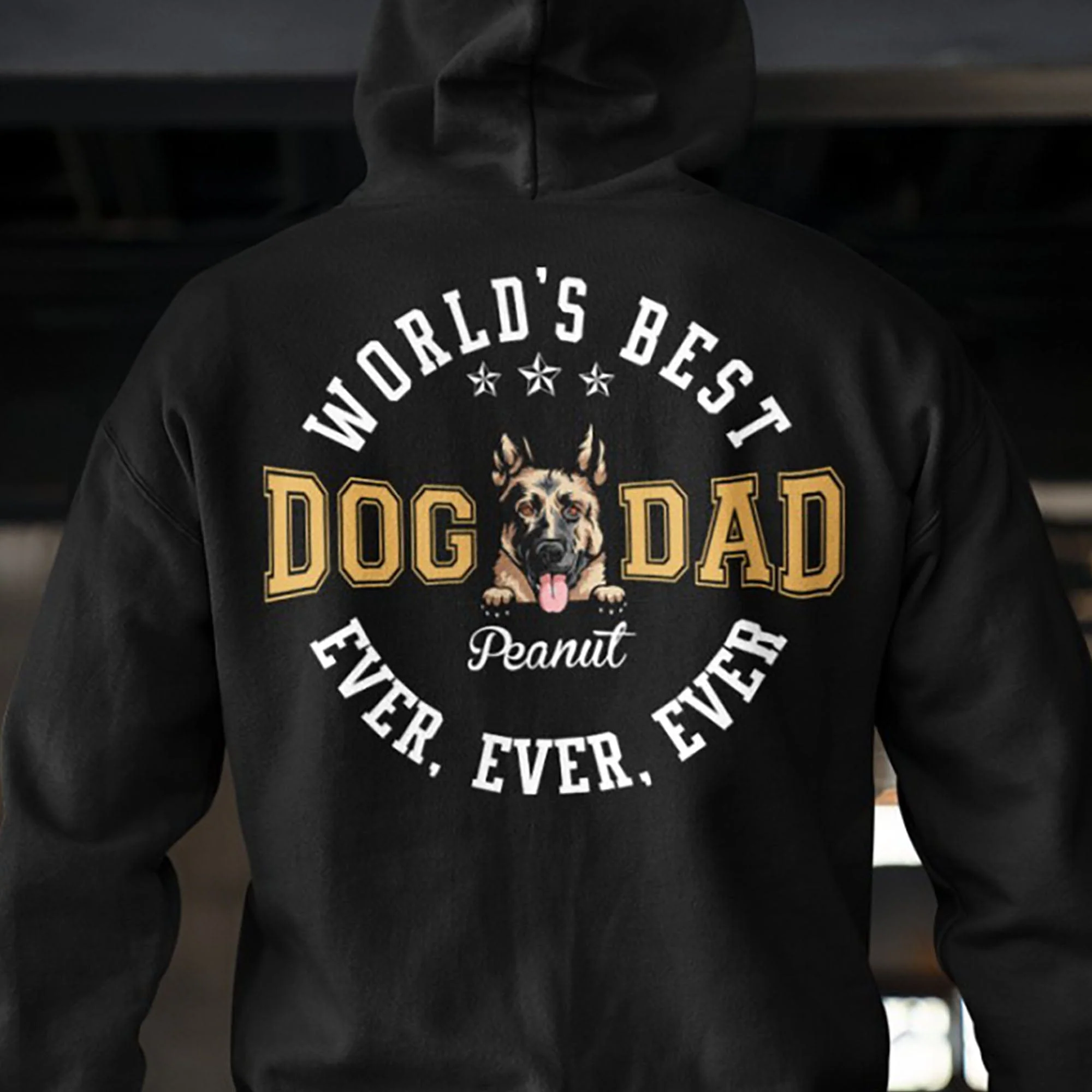 Worlds Best Dog Dad Personalized Custom Dog Backside Shirt C424 - Image 4