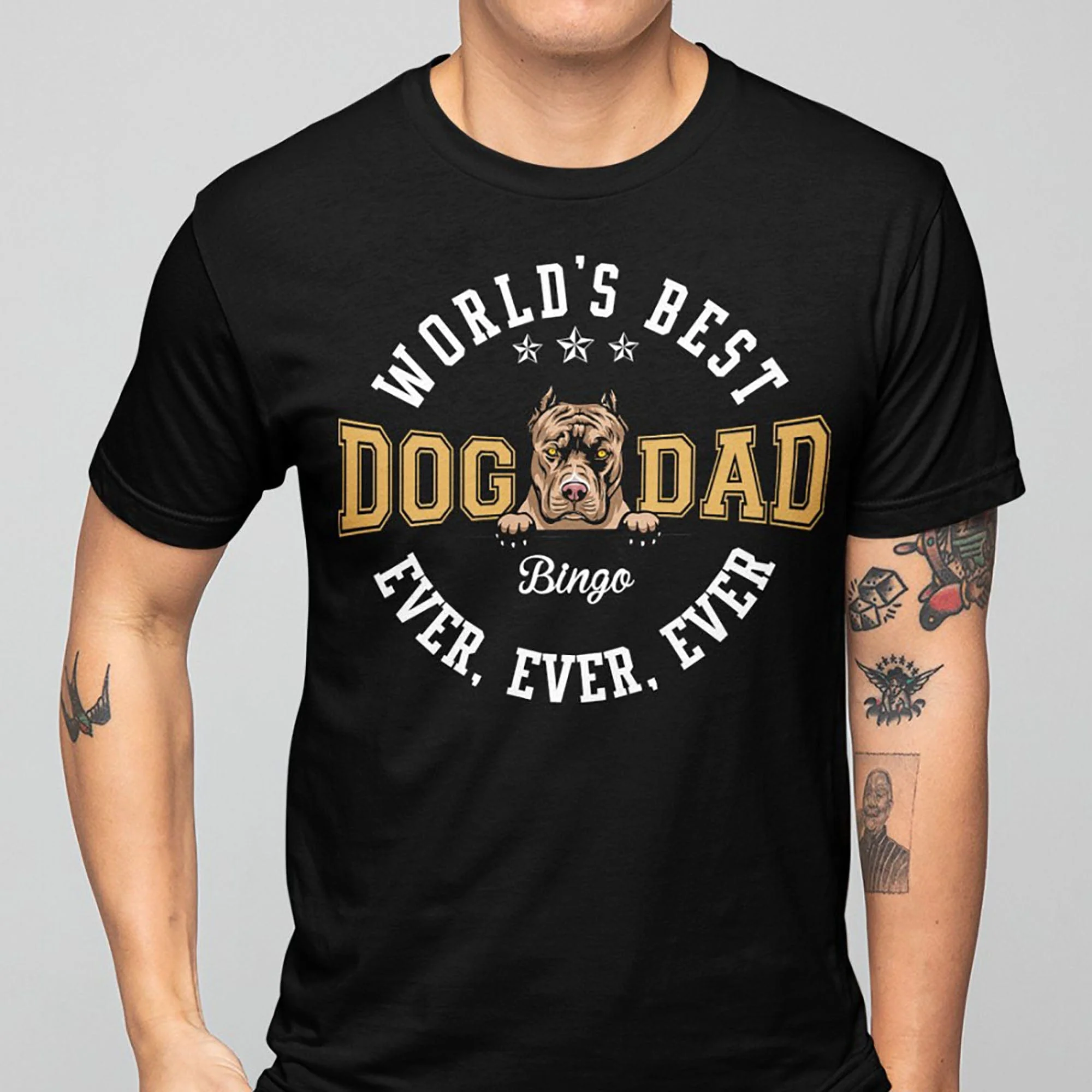 Worlds Best Dog Dad Personalized Custom Dog Frontside Shirt C424