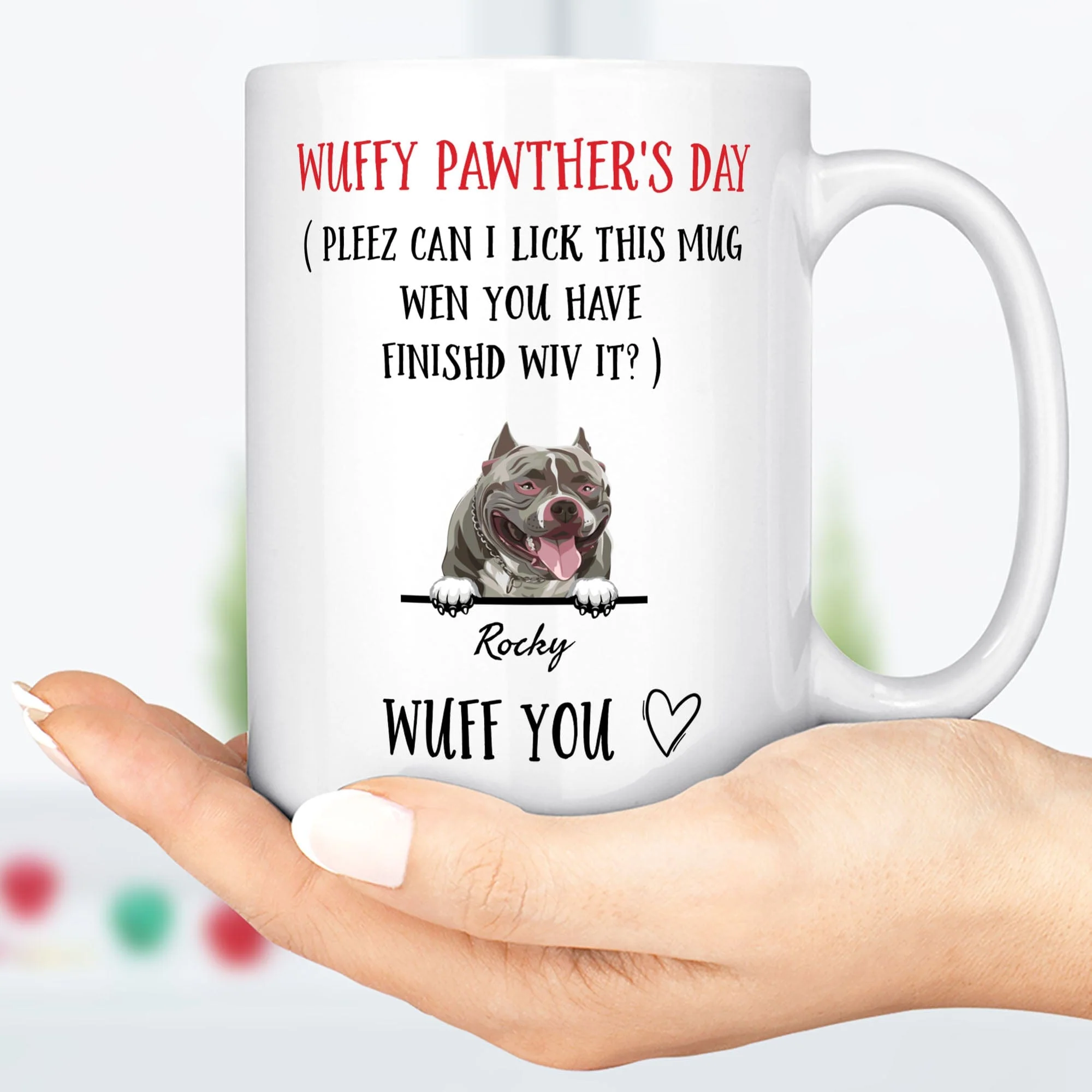 Wuffy Pawther's Day Custom Dog Mug C210 - Image 2