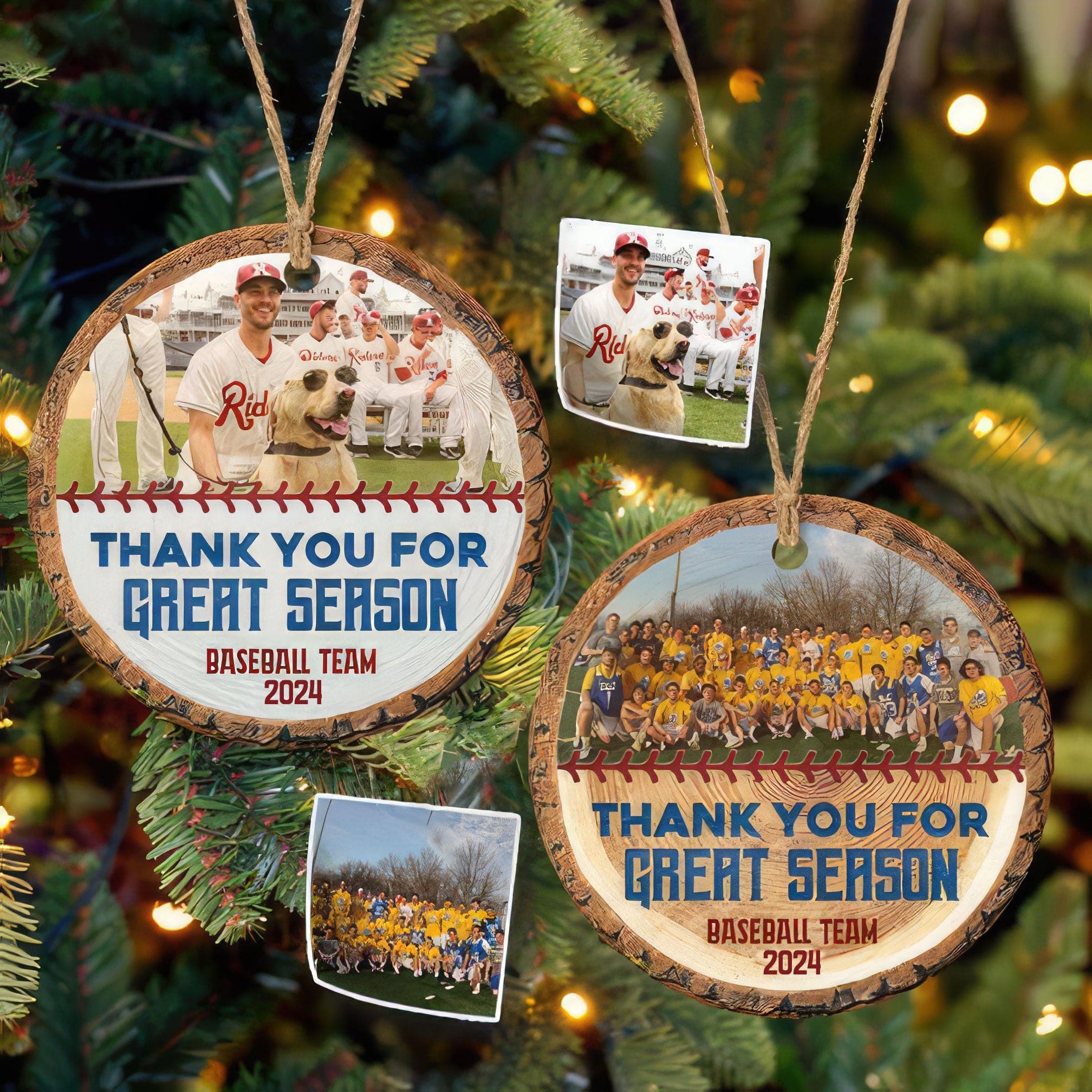 Upload Photo Baseball Ornament, Thank You For Great Season HN590 - Image 2