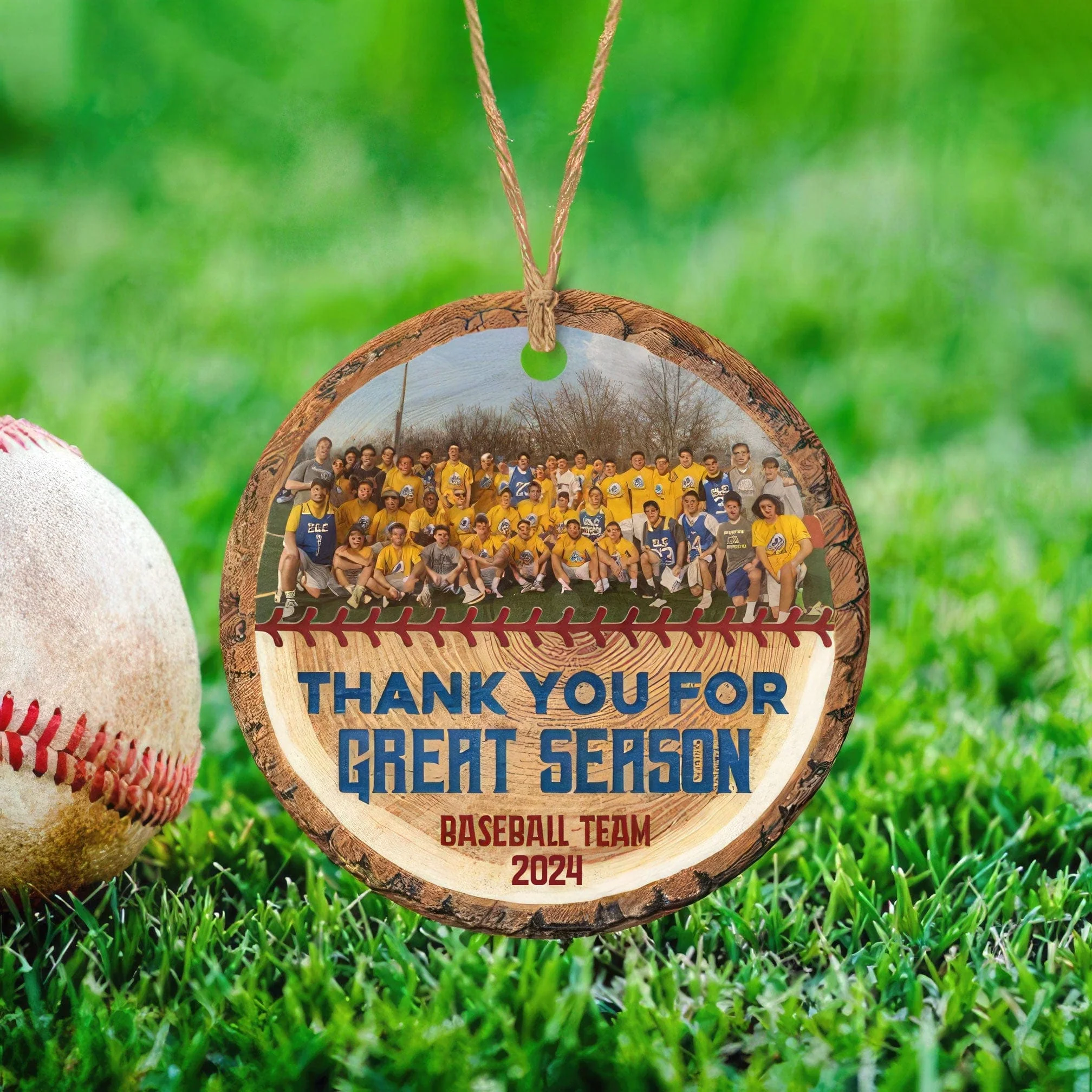 Upload Photo Baseball Ornament, Thank You For Great Season HN590 - Image 3