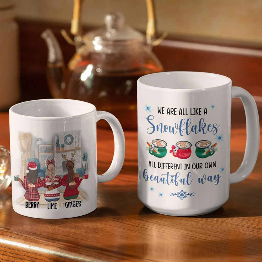 We Are Like A Snowflake Christmas Bestie Coffee Mug, Best Friend Gift HN590 - Image 5