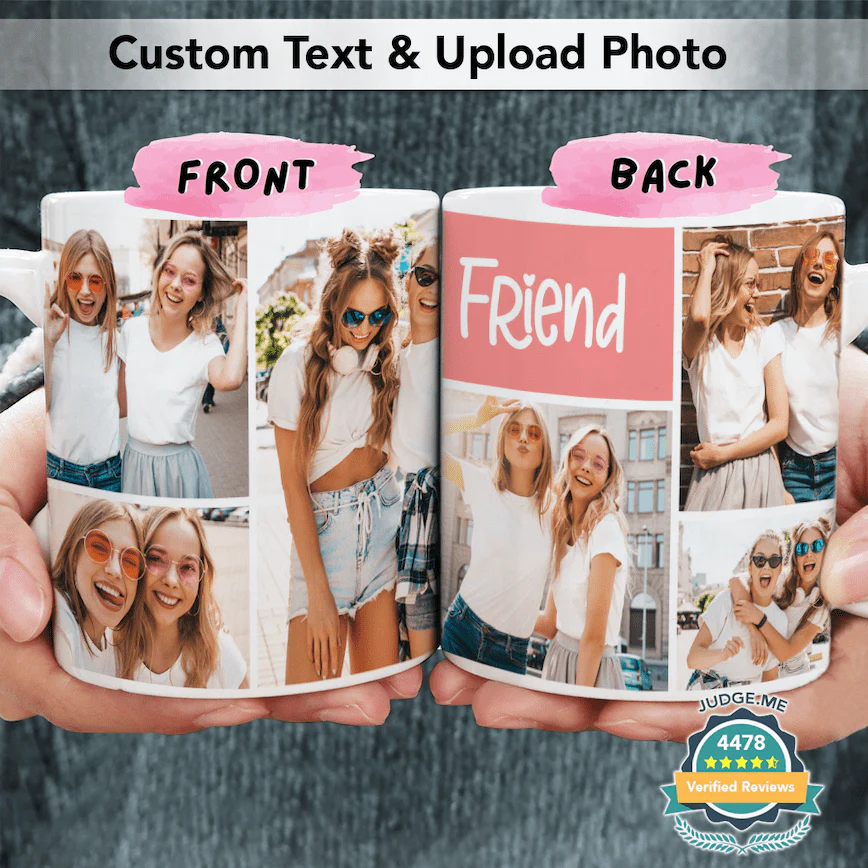 Upload Image Bestie Coffee Mug, Best Friend Gift HN590 - Image 2