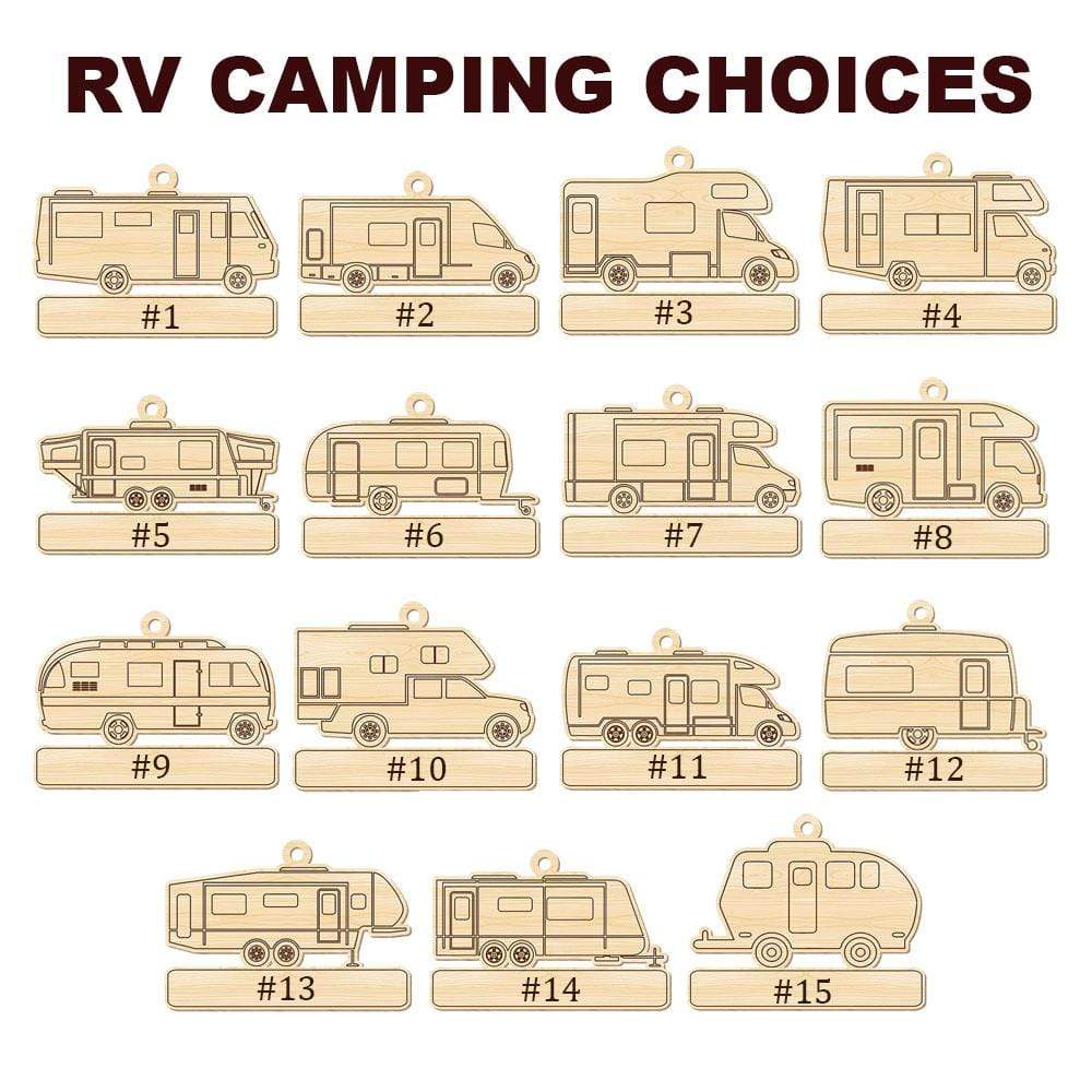 RV Camping Car Camping Cut Out Wood Ornament HN590 891339 - Image 2