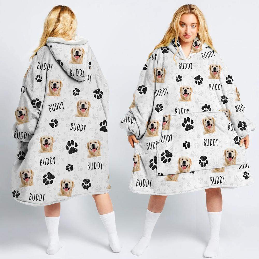 Custom Text And Upload Photo Dog Cat Hoodie Blanket 891315 - Image 6