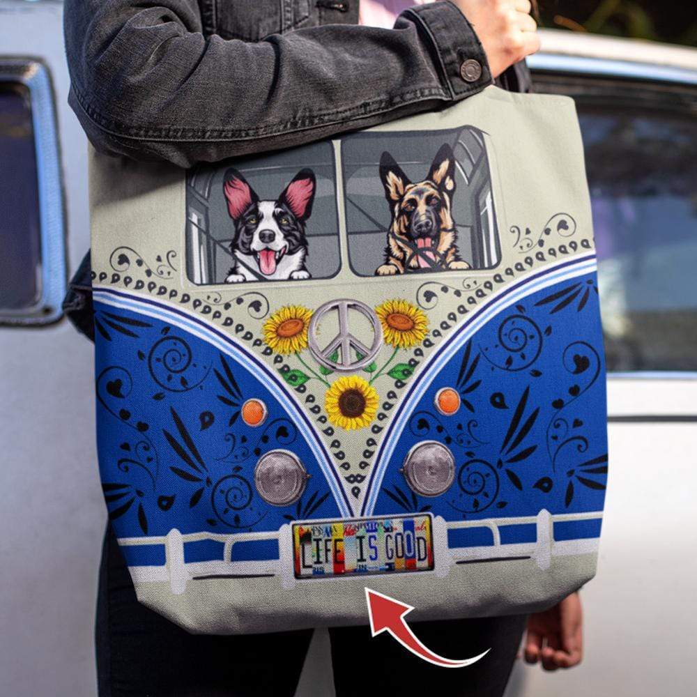Upload Photo Dog Tote Bag For Hippie, Dog Lover Gift HN590 - Image 4
