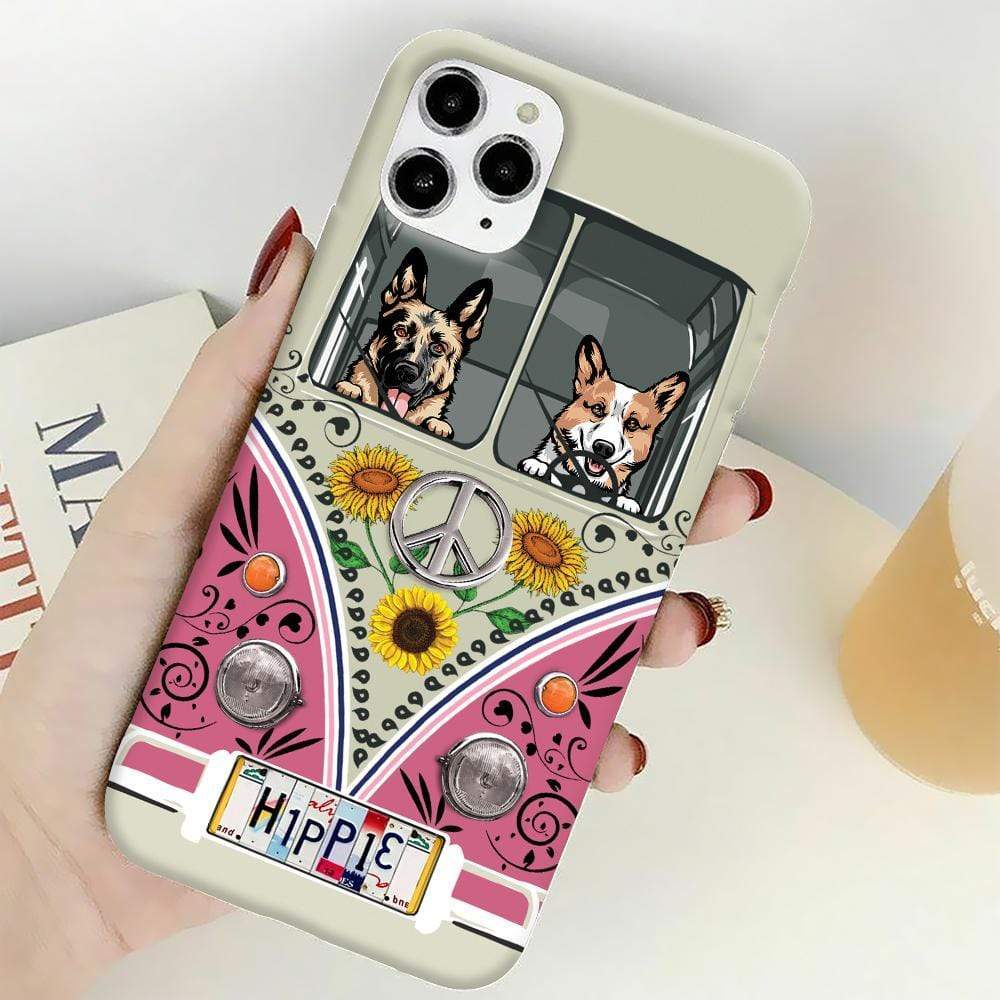 License Plate Hippie Vintage Van Dog Phone Case, Dog Lover Gift HN590 - Image 3