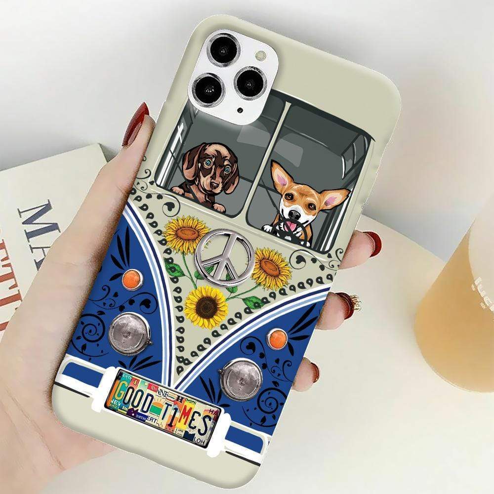 License Plate Hippie Vintage Van Dog Phone Case, Dog Lover Gift HN590 - Image 4