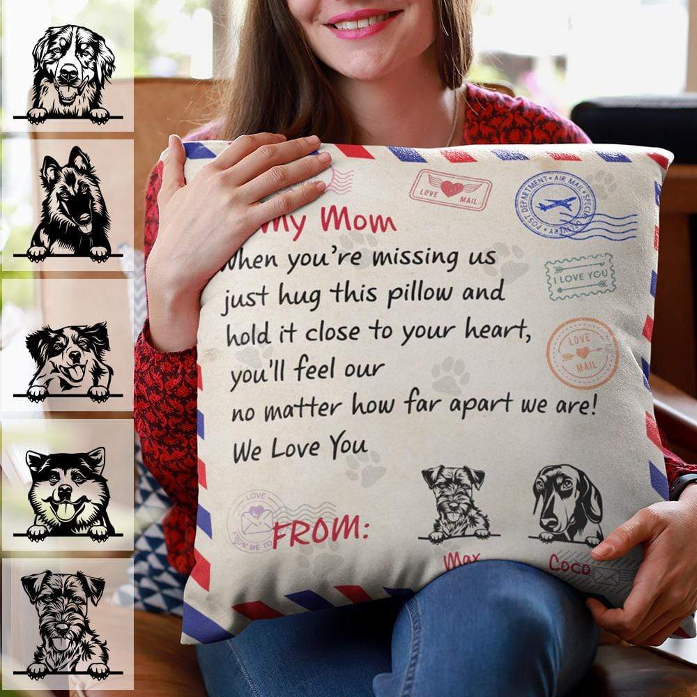 Postcard Dog Throw Pillow When You Missing Us HN590
