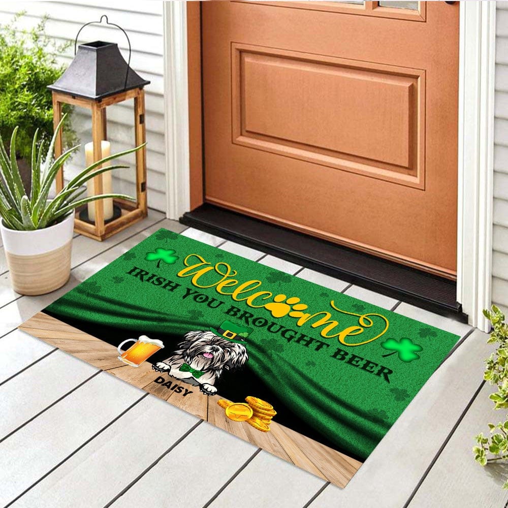 Welcome Irish You Brought Beer Dog St.Patrick's Day Doormat HN590 - Image 3