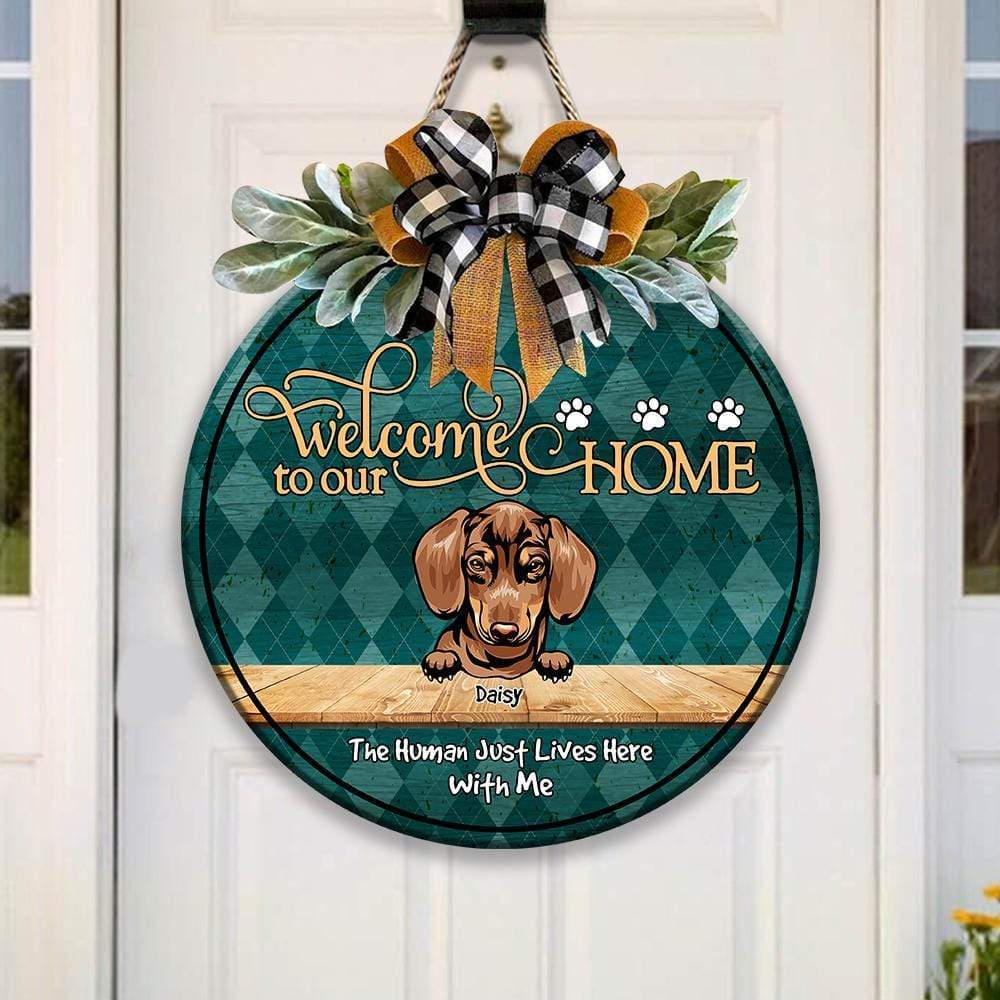 Welcome To Our Home Dog Wood Door Sign, HN590 - Image 3