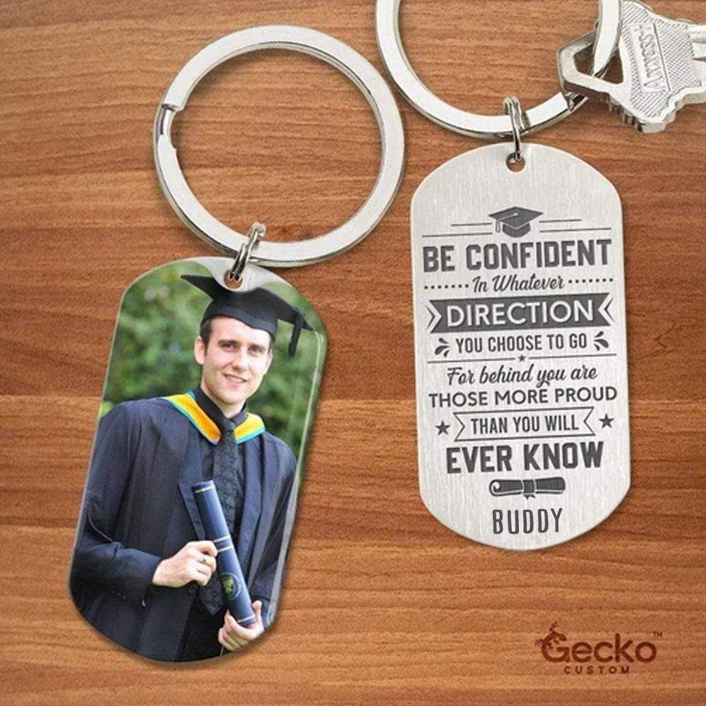 Be Confident In Whatever Direction Graduation Metal Keychain HN590 - Image 2