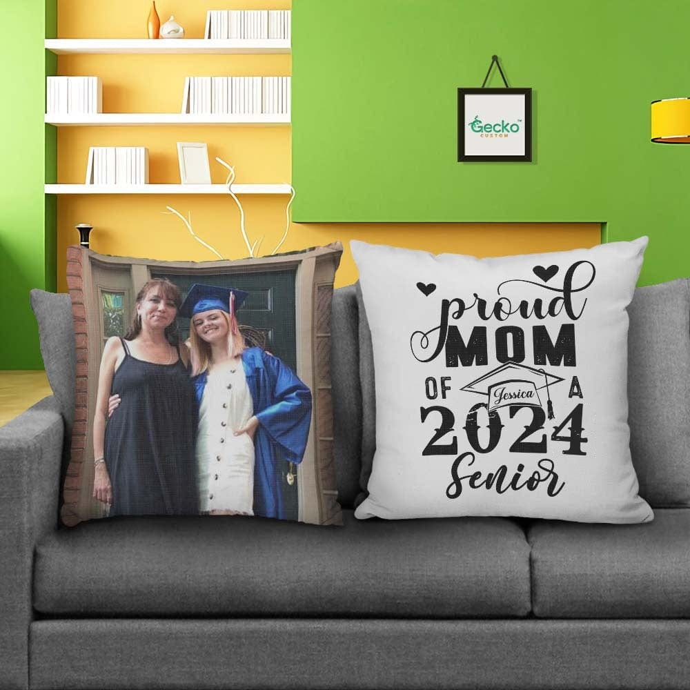 Proud Mom Of Senior Graduation Throw Pillow 890351