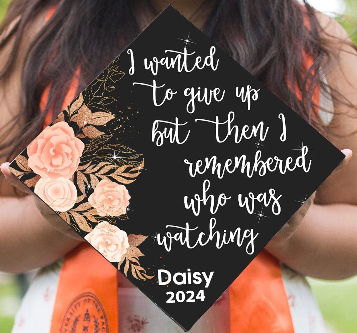 Personalized Custom Text I Wanted To Give Up Graduation Topper 890369