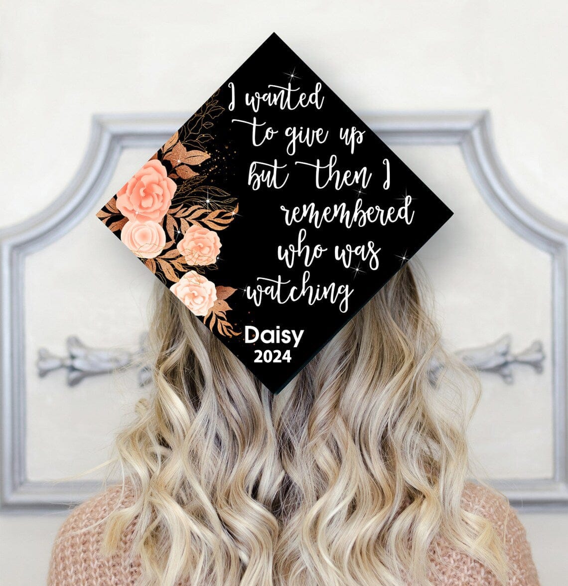 Personalized Custom Text I Wanted To Give Up Graduation Topper 890369 - Image 2