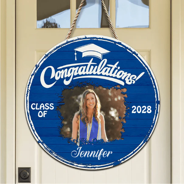 Upload Photo Graduation Wooden Door Sign 892369 - Image 2