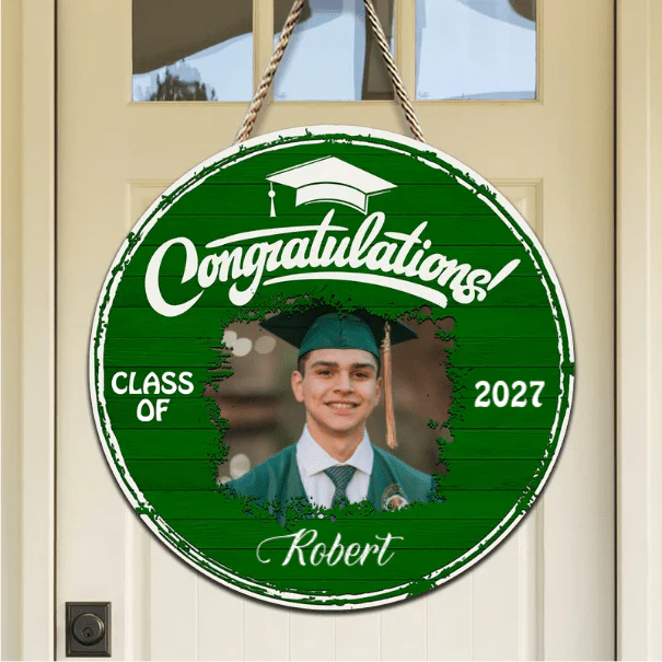 Upload Photo Graduation Wooden Door Sign 892369 - Image 3
