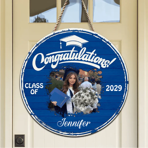 Upload Photo Graduation Wooden Door Sign 892369 - Image 4