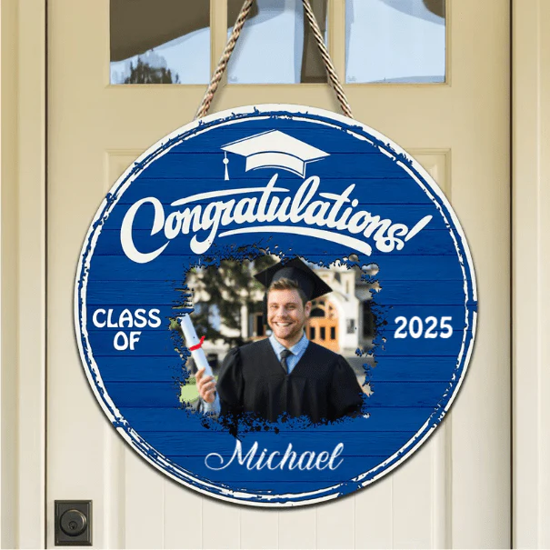 Upload Photo Graduation Wooden Door Sign 892369 - Image 5