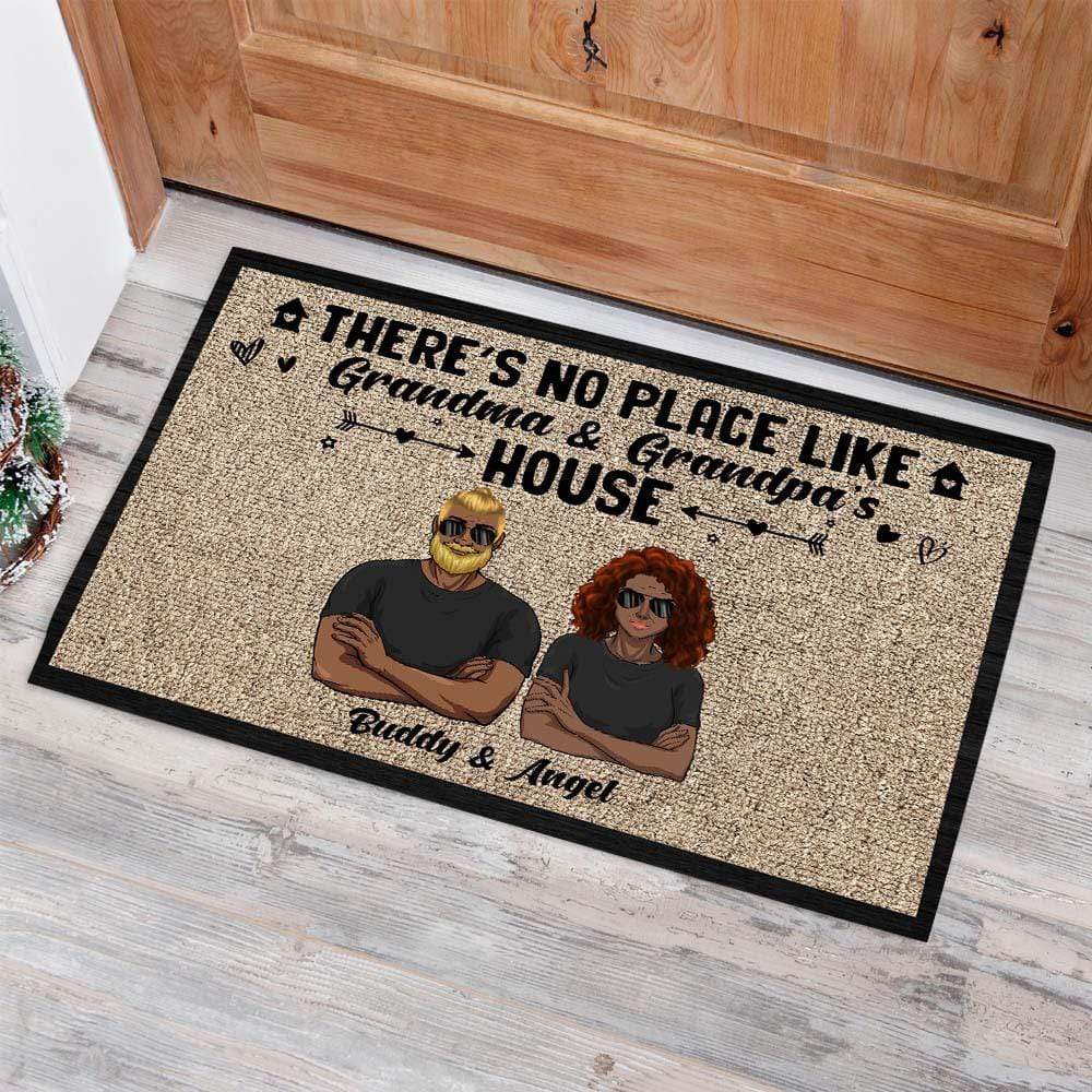 There's No Place Like Grandma & Grandpa Family Doormat HN590 - Image 2