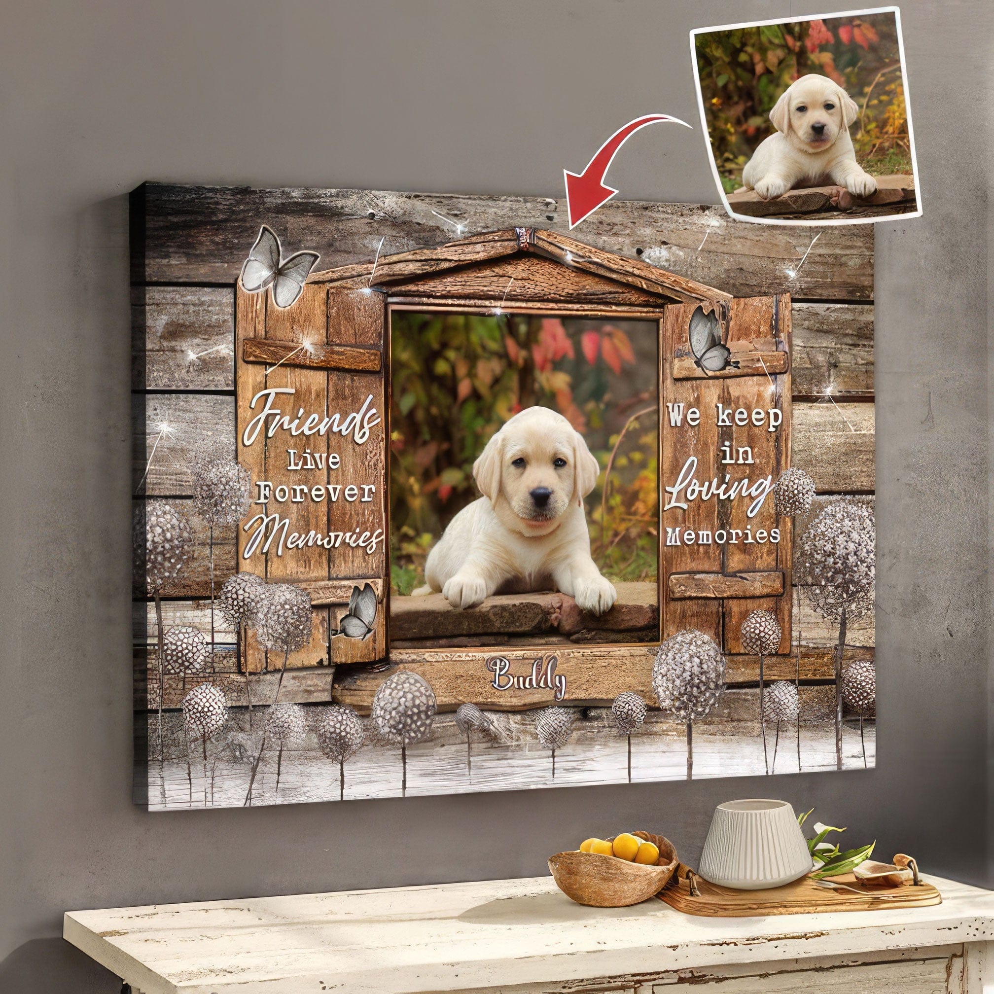 Personalized Upload Photo Loss Dog/Cat Canvas HN590 - Image 2