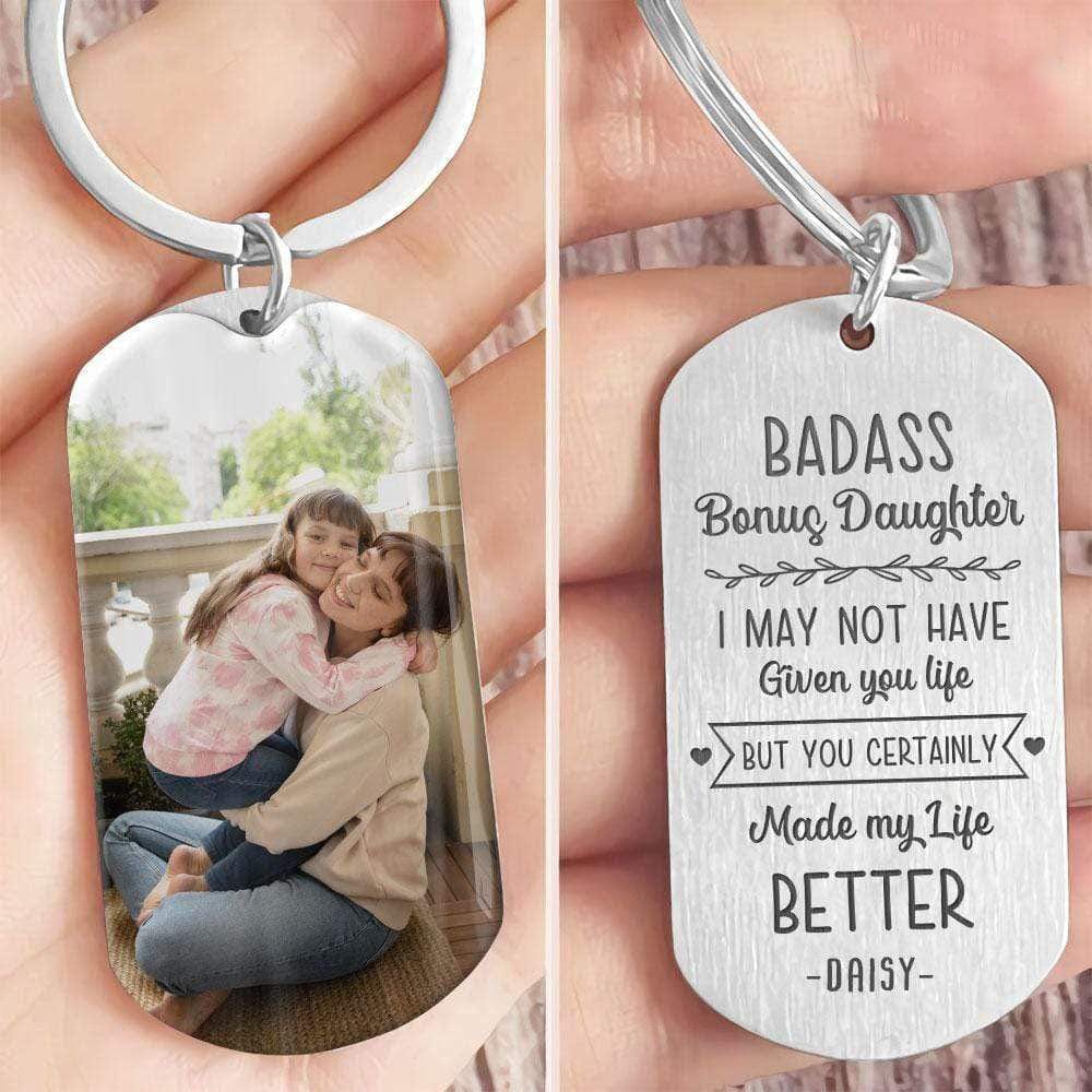 Badass Bonus Daughter Step Mother Family Metal Keychain 890675