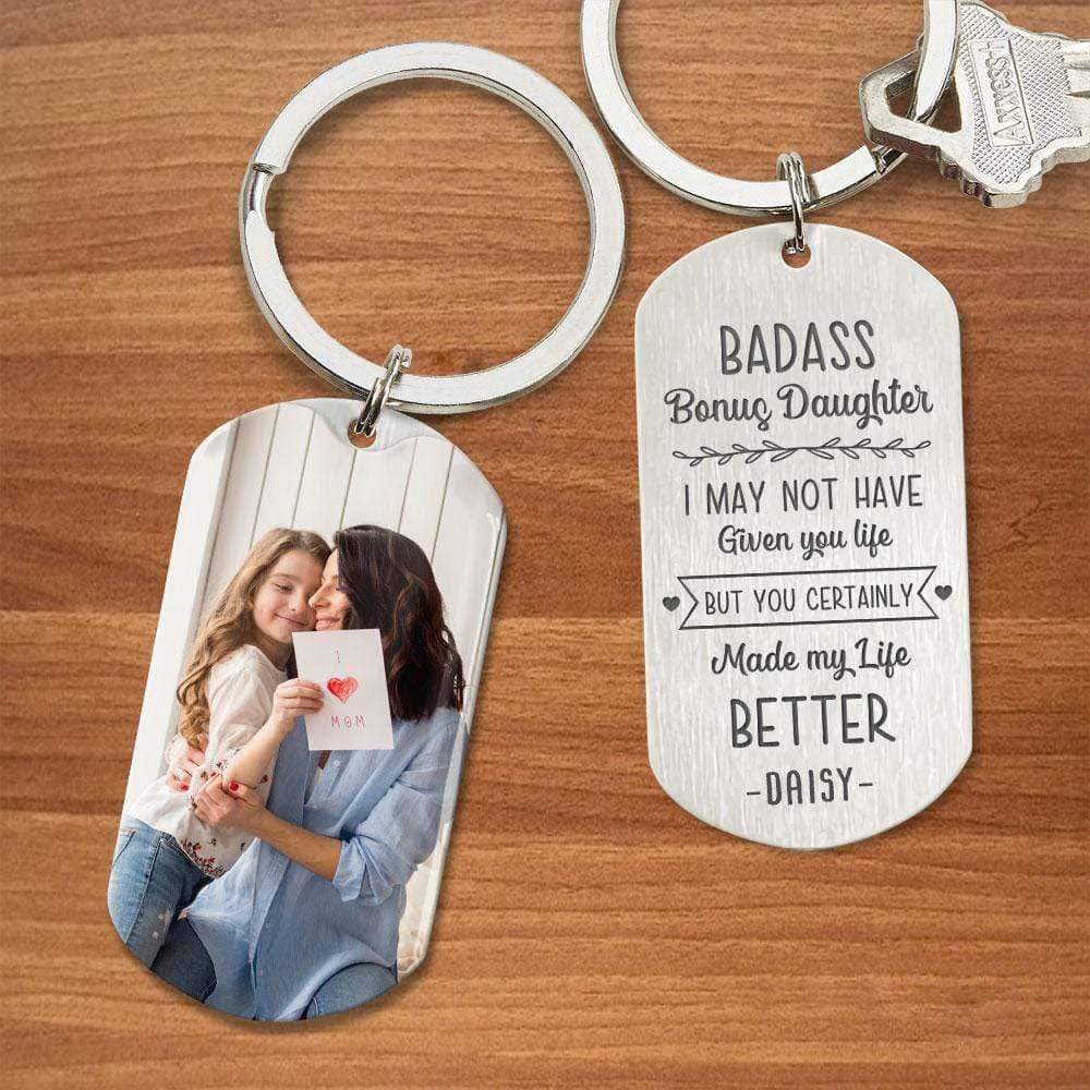 Badass Bonus Daughter Step Mother Family Metal Keychain 890675 - Image 2