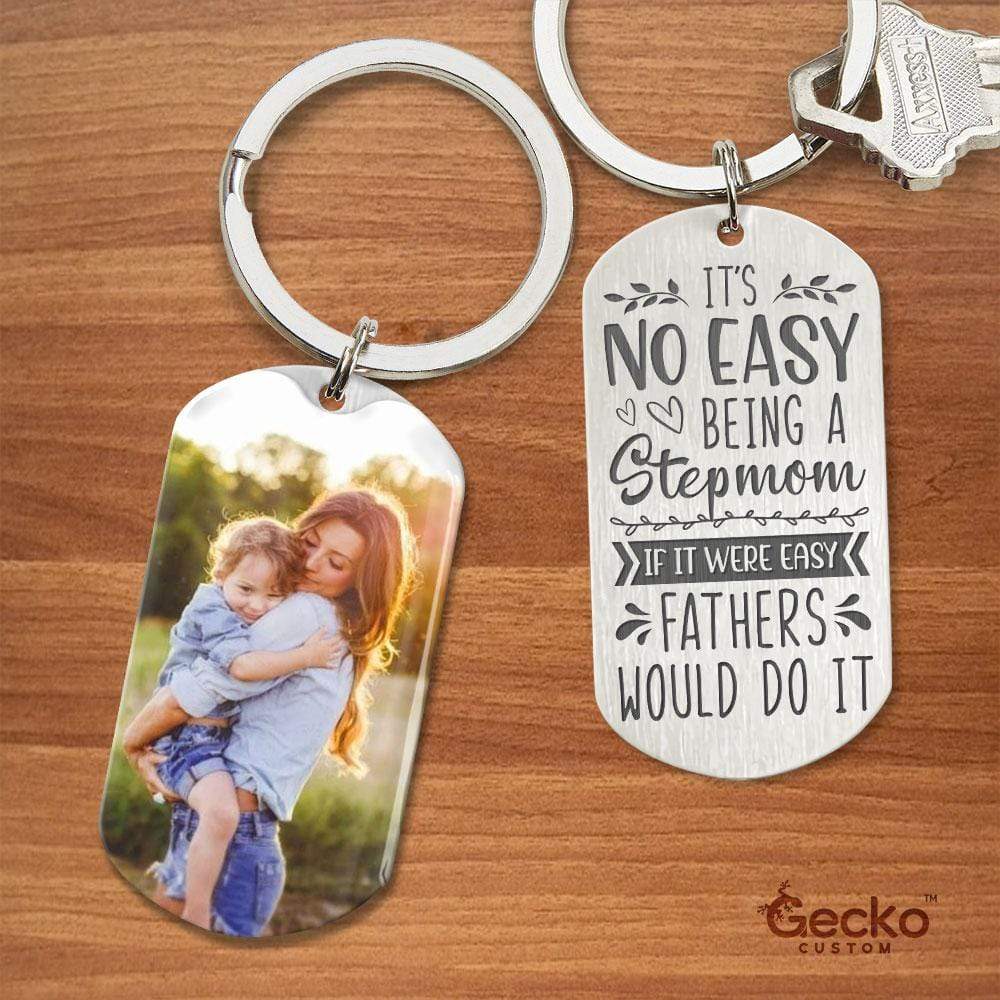 It's No Easy Being A Step Mother Family Metal Keychain HN590 - Image 2
