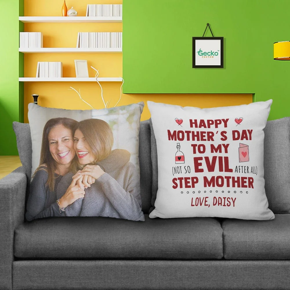Happy Mother's Day To My Step Mother Family Throw Pillow HN590 - Image 3