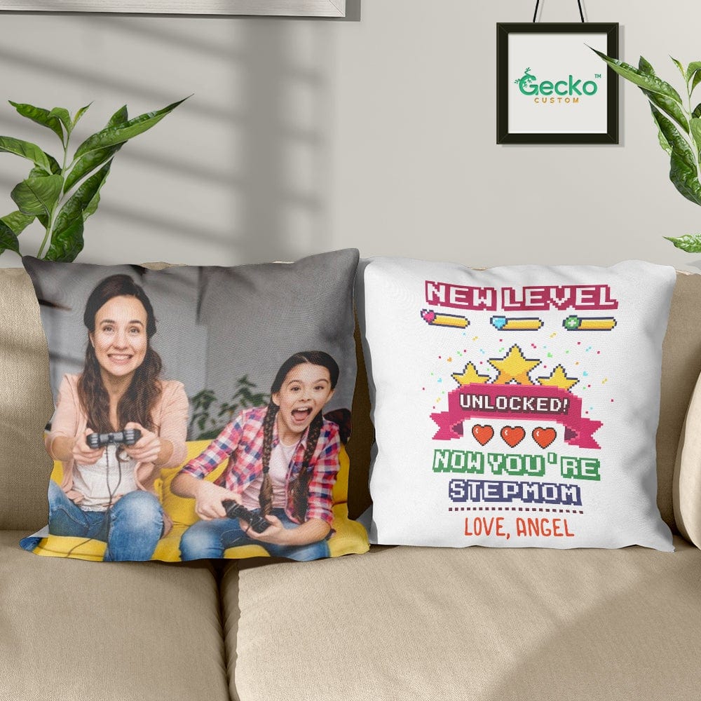 New Level Unlocked Now You'Re Stepmother Family Throw Pillow HN590