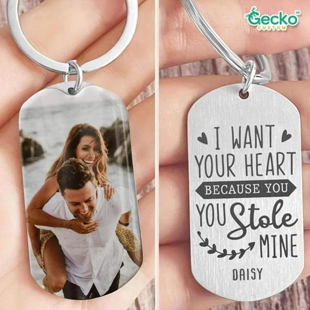 I Want Your Heart Valentine Metal Keychain HN590